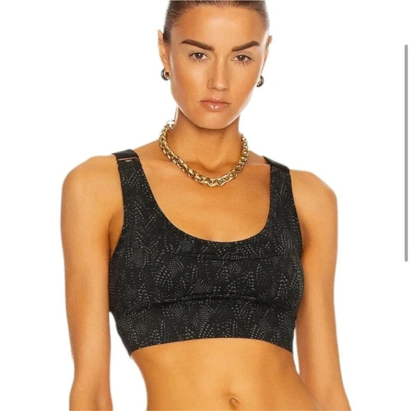 Varley Let's Go Edris Sports Bra Mono Feather Size Large - Picture 1 of 10